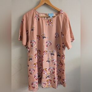 CeCe Pink Floral Sheath Dress Size 14